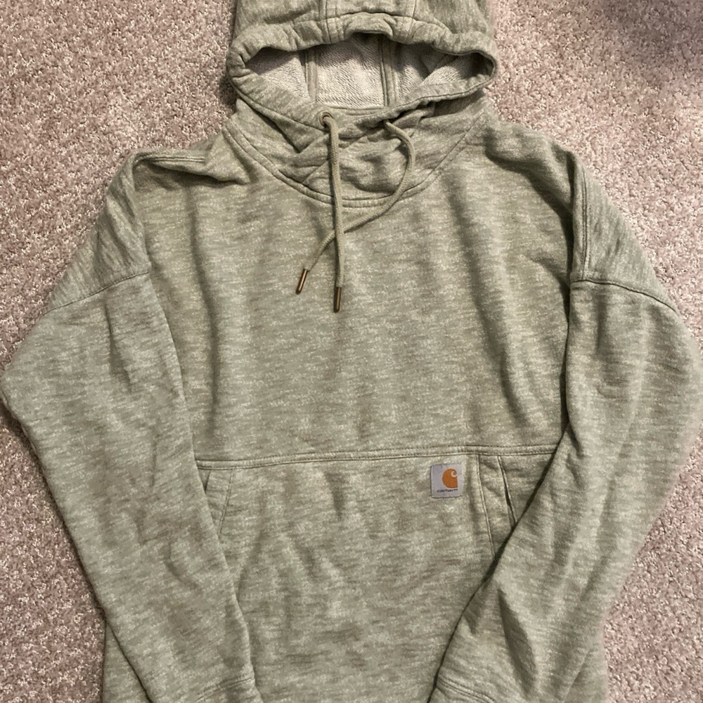 Carhartt Women’s Hoodie Sweatshirt Relaxed Fit Size S Green